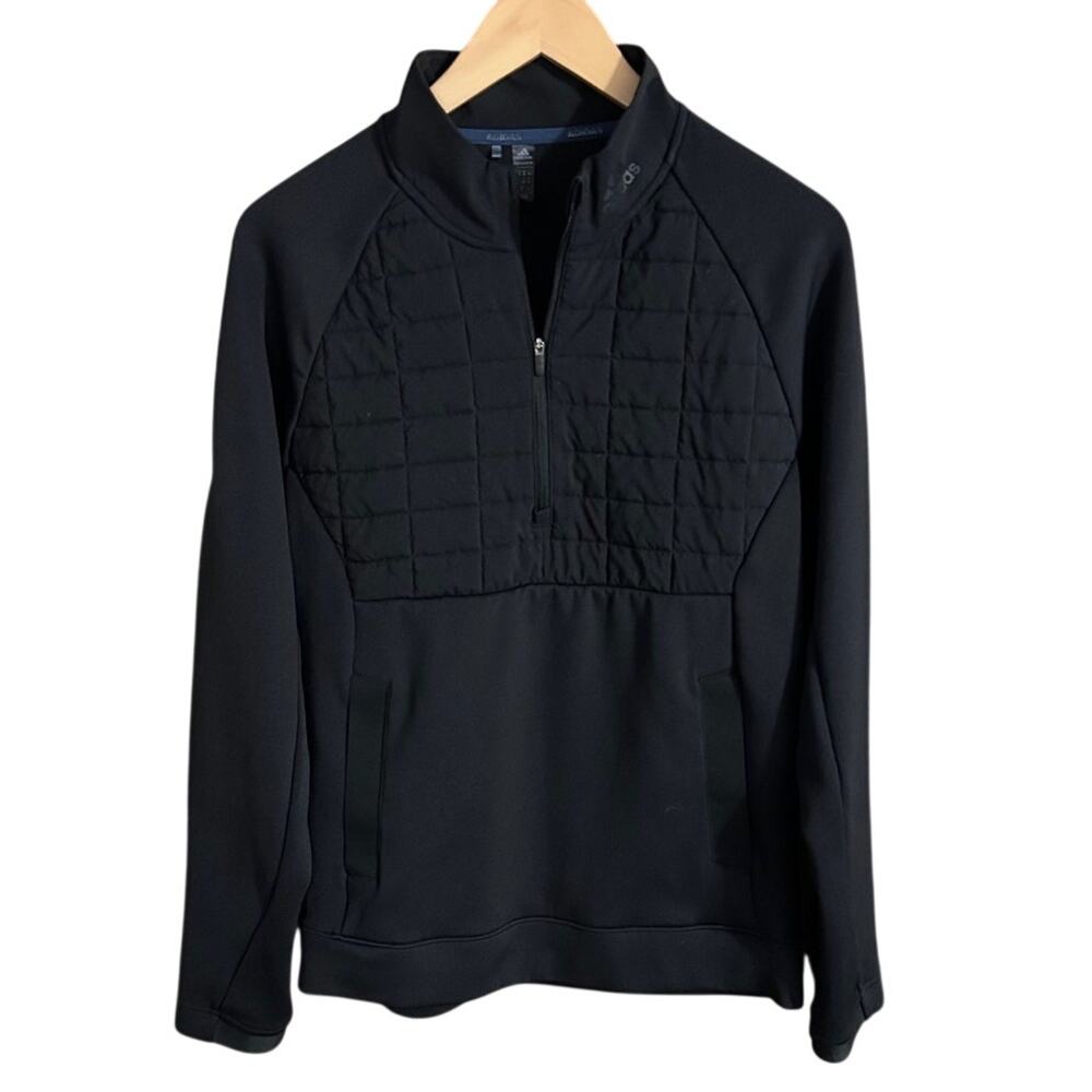 Adidas Men's sz M Statement Golf 1/4 zip quilted overlay Jacket